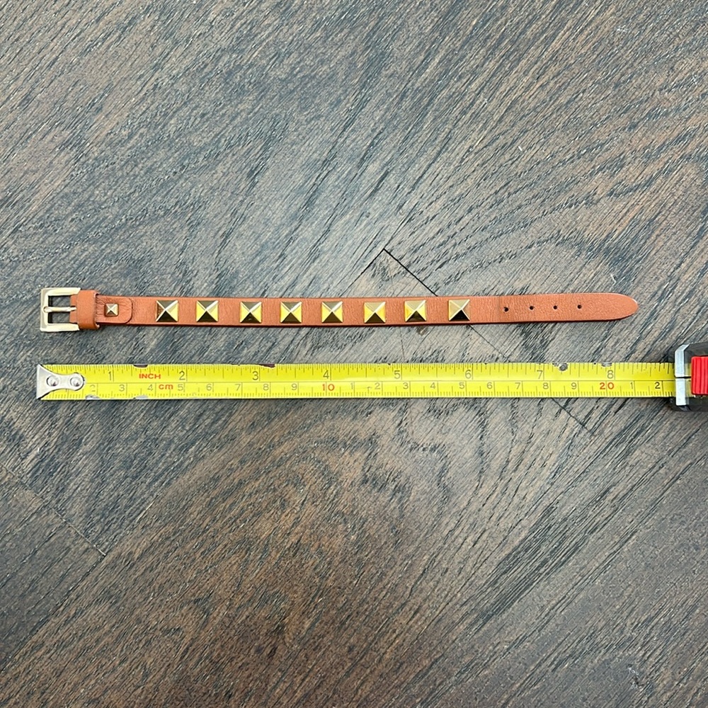 Valentino Leather Studded Bracelet